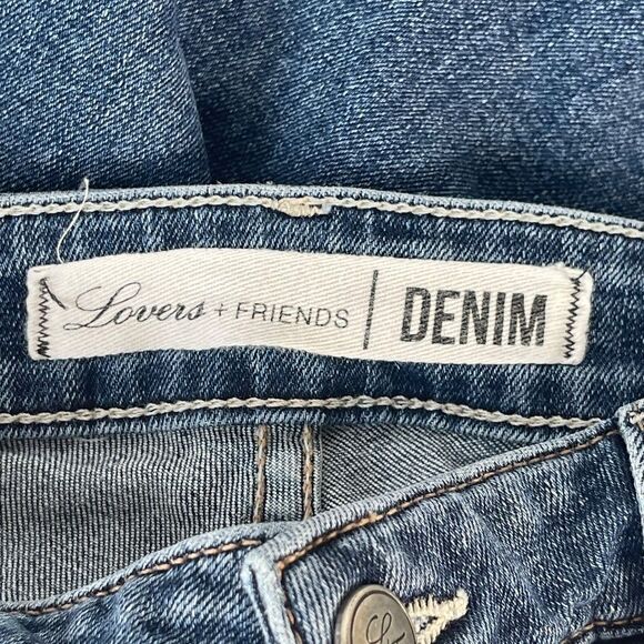 Lovers + Friends Ricky Super Distressed Mid Rise Skinny Jeans In Axis Sz 25 - Picture 12 of 16